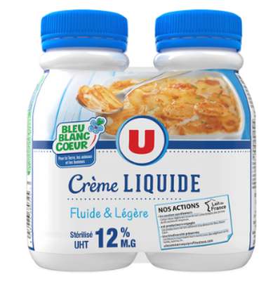 Crème liquide légère Bleu Blanc Coeur 12% MG, U (2 x 25 cl)