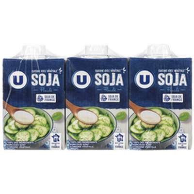 Soja cuisine végétal fluide, U (3 x 20 cl)