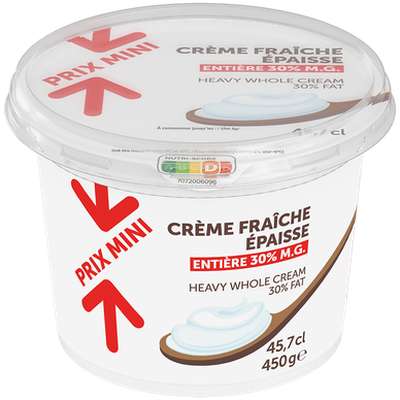 Crème fraîche épaisse 30% mg, Prix Mini (450 g)
