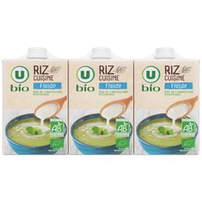 Préparation culinaire fluide à base de riz BIO, U (3 x 20 cl)