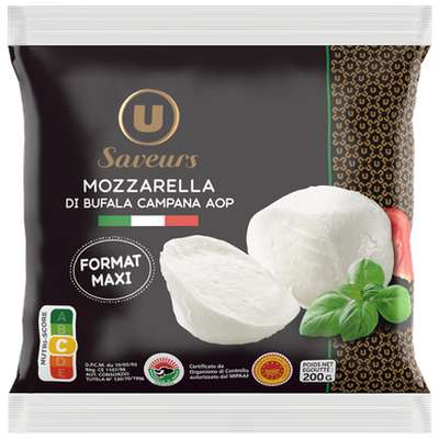 Mozzarella DOP di bufala 25%MG, U Saveurs (200 g)