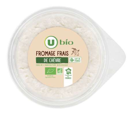 Fromage frais au lait de chèvre pasteurisé 20% de MG, U Bio (140 g)