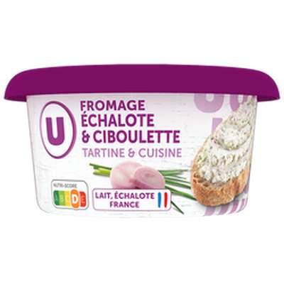 Fromage à tartiner au lait pasteurisé échalote ciboulette, U (150 g)