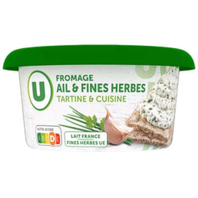 Fromage pasteurisé à tartiner ail et fines herbes, U (150 g)