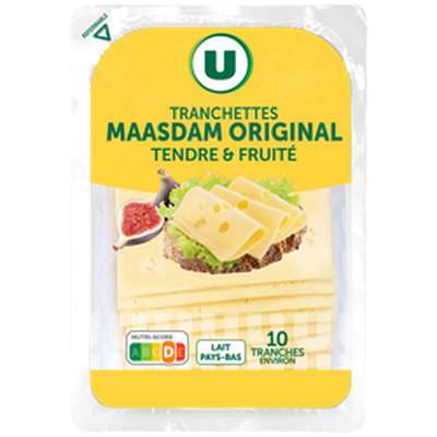 Maasdam original au lait pasteurisé en tranche, U (10 tranches, 200 g)