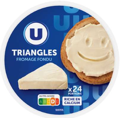 Fromage pasteurisé fondants en triangles 21% mg, U (x 24, 400 g)