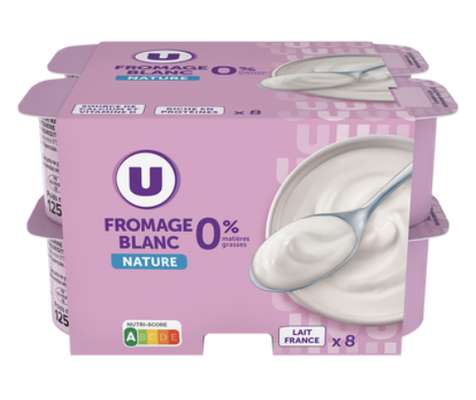 Fromage blanc 0% MG, U (8 x 100 g)