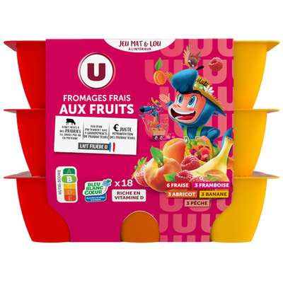 Fromage frais aux fruits Mat & Lou, U (18 x 50 g)