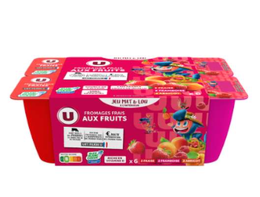 Fromage frais aux fruits Mat & Lou , U (6 x 100 g)