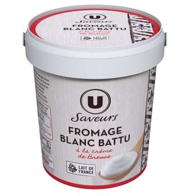 Fromage blanc battu à la crème de bresse 8% MG, U (800 g)