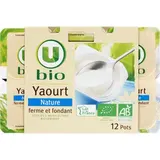 Yaourts nature ferme et fondant BIO, U (12 x 125 g)