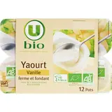 Yaourts fermes et fondants à la vanille BIO, U (12 x 125 g)