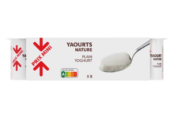 Yaourts nature, Prix Mini (8 x 125 g)