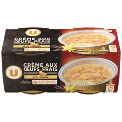 Crème aux oeufs à la vanille, U (4 x 100 g)