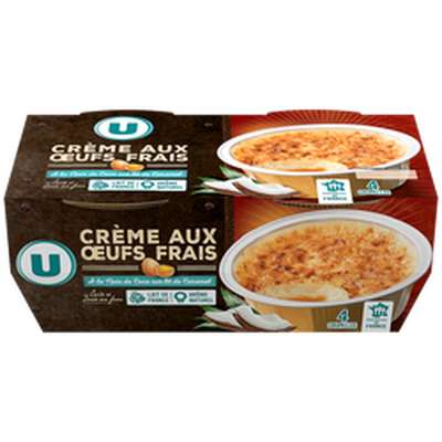 Crème aux oeufs noix de coco sur lit de caramel, U (4 x 100 g)
