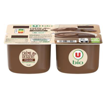 Crème dessert au chocolat BIO, U (4 x 95 g)