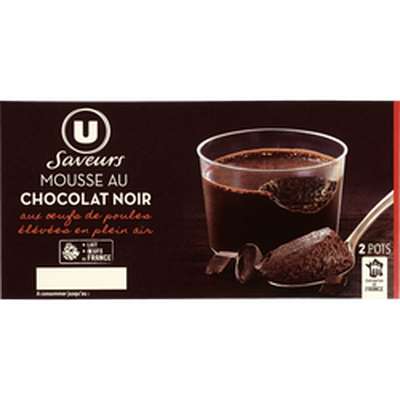 Mousse au chocolat noir, U (2 x 90 g)