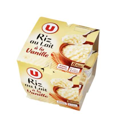 Riz au lait à la vanille, U (8 x 115 g)