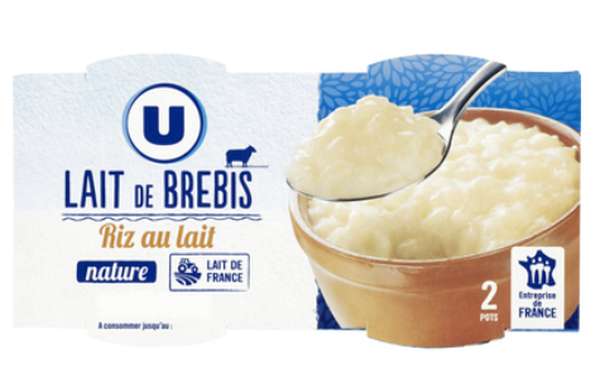 Riz au lait de brebis nature, U (2 x 140 g)