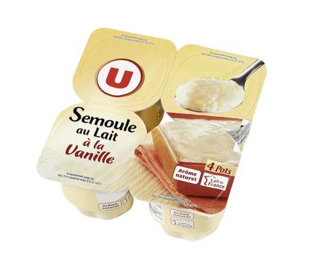 Semoule au lait à la vanille, U (4 x 115 g)