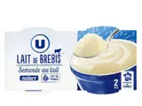 Semoule au lait de brebis nature sucré, U  (2 x 140 g)