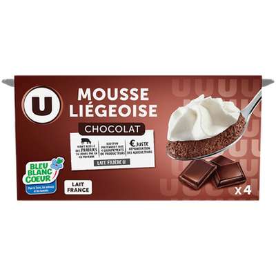 Mousses liégeoises au chocolat, U (4 x 80 g)