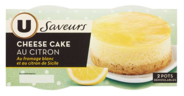 Cheesecake au citron, U saveurs (2 x 80 g)