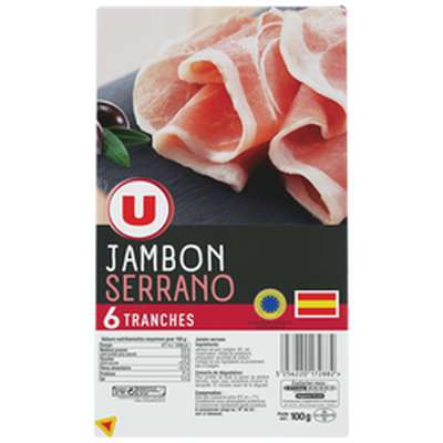 Jambon Serrano, U (6 tranches, 100 g)