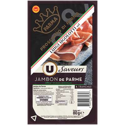 Jambon de Parme, U (6 tranches, 80 g)