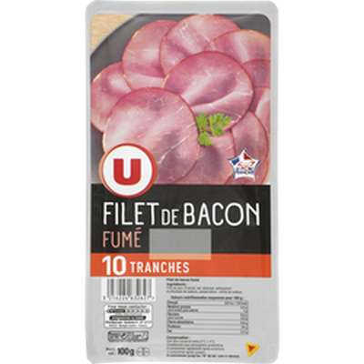 Filet de bacon fumé, U (10 tranches, 100 g)