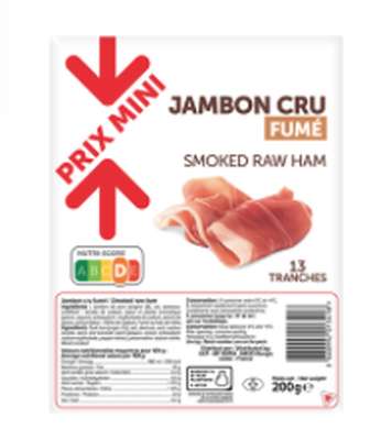 Jambon cru, Prix Mini (13 tranches, 200 g)