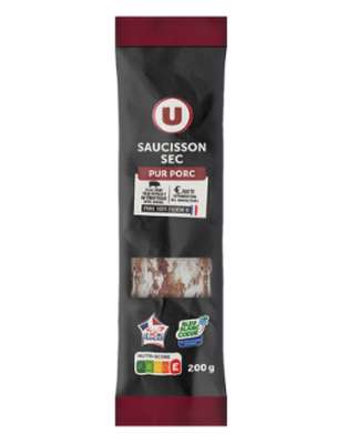 Saucisson sec pur porc, U (200 g)