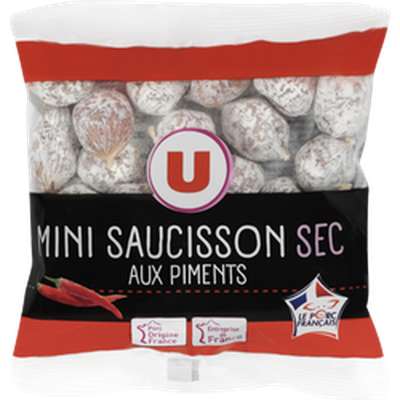 Mini saucisson sec au piment pur porc, U (130 g)