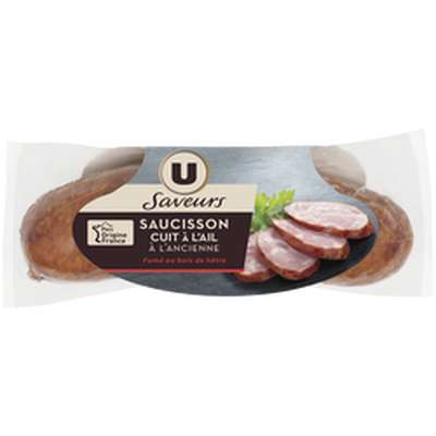 Saucisson à l'ail fumé à l'ancienne, U Saveurs (250 g)