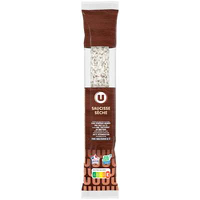 Saucisse sèche pur porc droite, U (250 g)