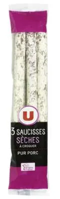 Saucisse sèche pur porc à croquer, U (x 3, 150 g)
