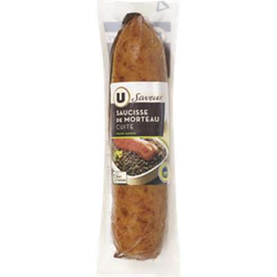 Saucisse de Morteau IGP cuite, U Saveurs (350 g)