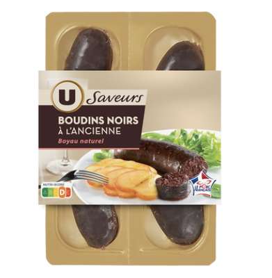 Boudin noir à l'ancienne, U Saveurs (2 x 125 g)