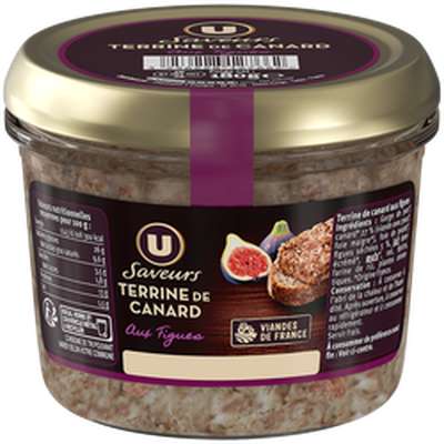 Terrine de canard aux figues, U Saveurs (180 g)