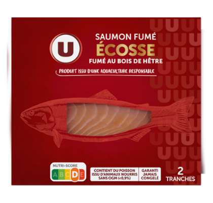 Saumon fumé au bois de hêtre d'Ecosse, U (2 tranches, 75 g)