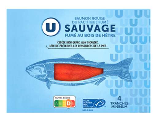 Saumon fumé rouge sauvage du Pacifique, U (4 tranches, 120 g)