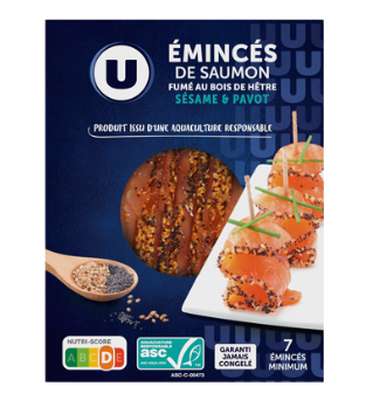 Emincés de saumon fumé sésame pavot, U (100 g)
