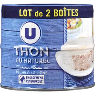 Thon listao au naturel pêché à la ligne, U (x 2, 280 g)