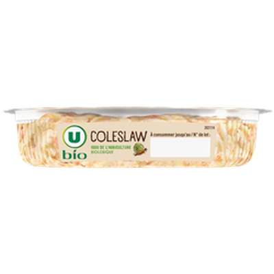 Salade chou blanc et carottes râpée coleslaw, U BIO (200 g)