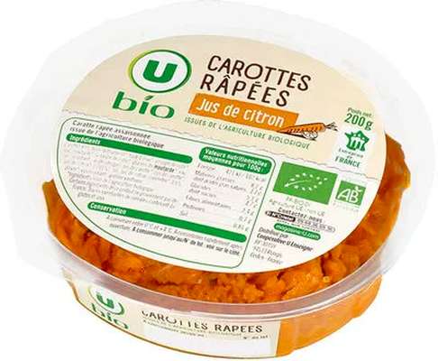 Carottes râpées au jus de citron BIO, U (200 g)