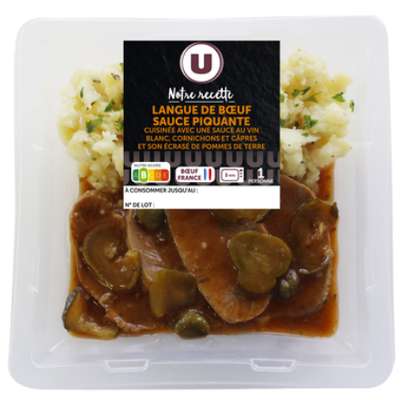 Langue de bœuf à la sauce piquante et écrasé de pommes de terre, U (300 g)