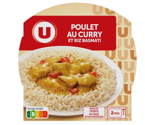 Emincé de poulet au curry et riz, U (300 g)