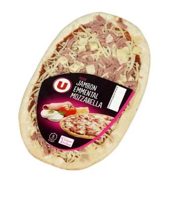 Pizza jambon, emmental et mozzarella, U (200 g)