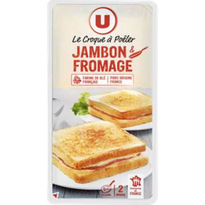Croque à poêler au jambon et fromage, U (x 2)