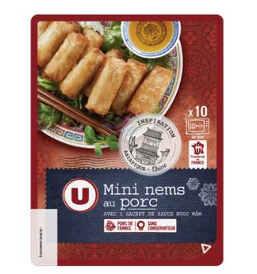 Mini nems au porc + sauce nuoc man, U (x10,220 g)